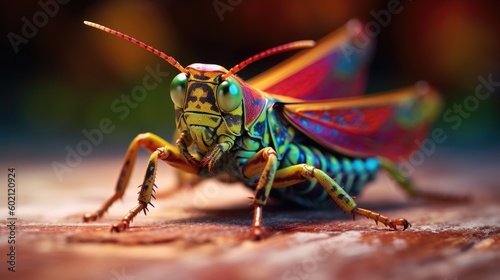 Rainbow Grasshopper. Generative AI © piai