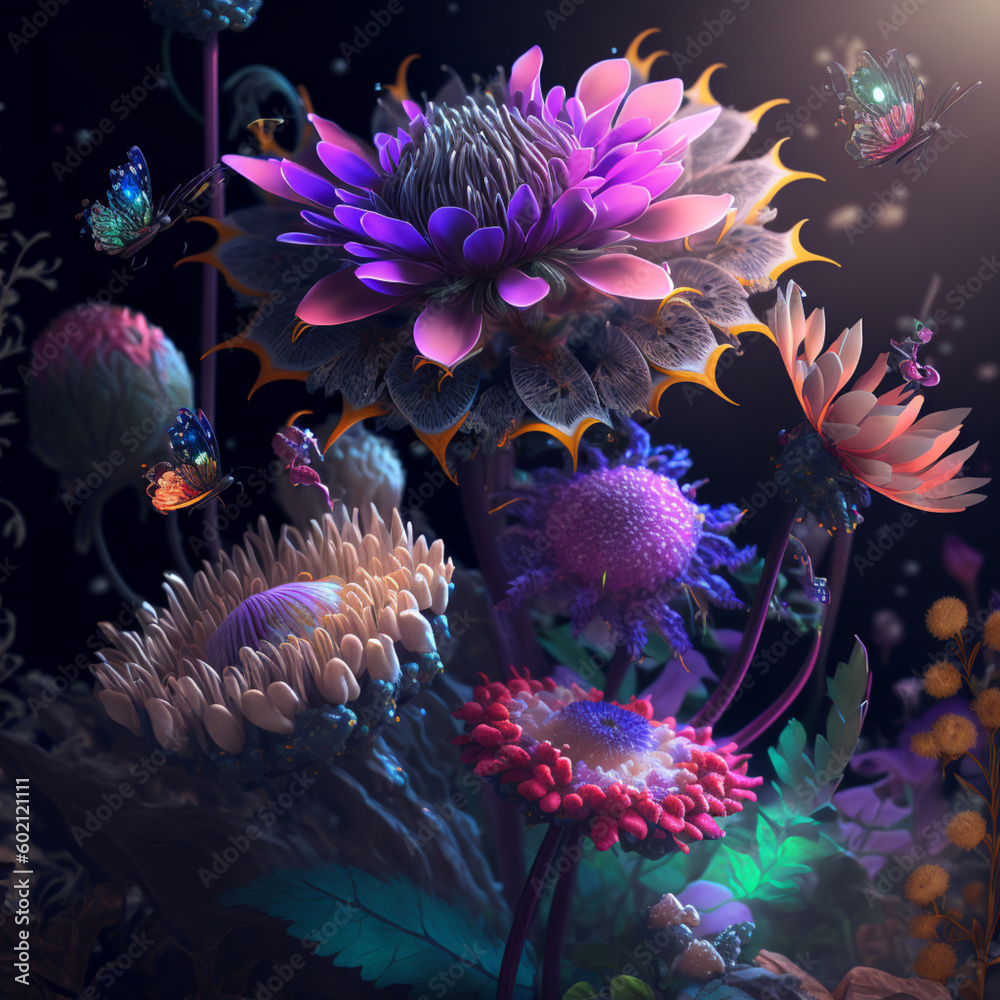 Fantasy flower, fantasy art magic, fantasy flowers plant art, Generative AI Fantasy flower, fantasy art magic, fantasy flowers plant art, Generative AI