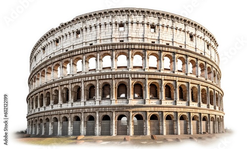 Tableau sur toile Colosseum, or Coliseum, isolated on white background