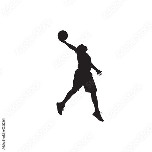 basketball player silhouette - vector illustration