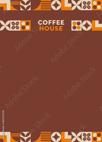 Design for coffee house. Templates for cafe and restaurant menus. Illustration with coffee branch.