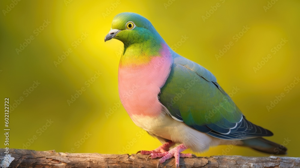 Pink-Necked Green Pigeon. Generative AI