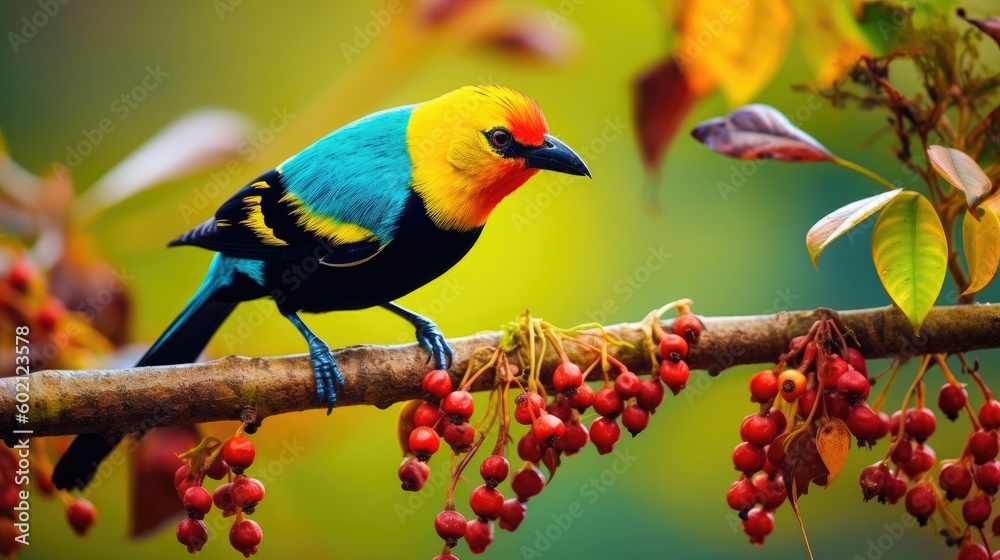 Fototapeta premium Paradise Tanager. Generative AI