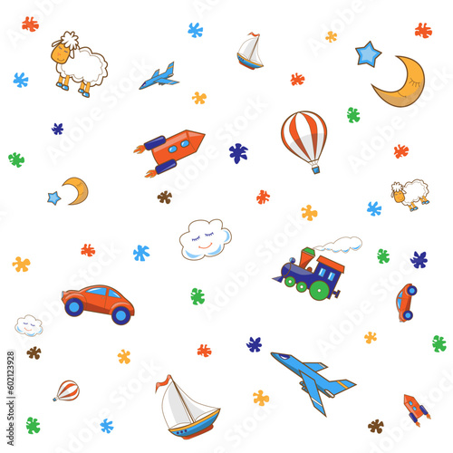 seamless pattern with kids for boys