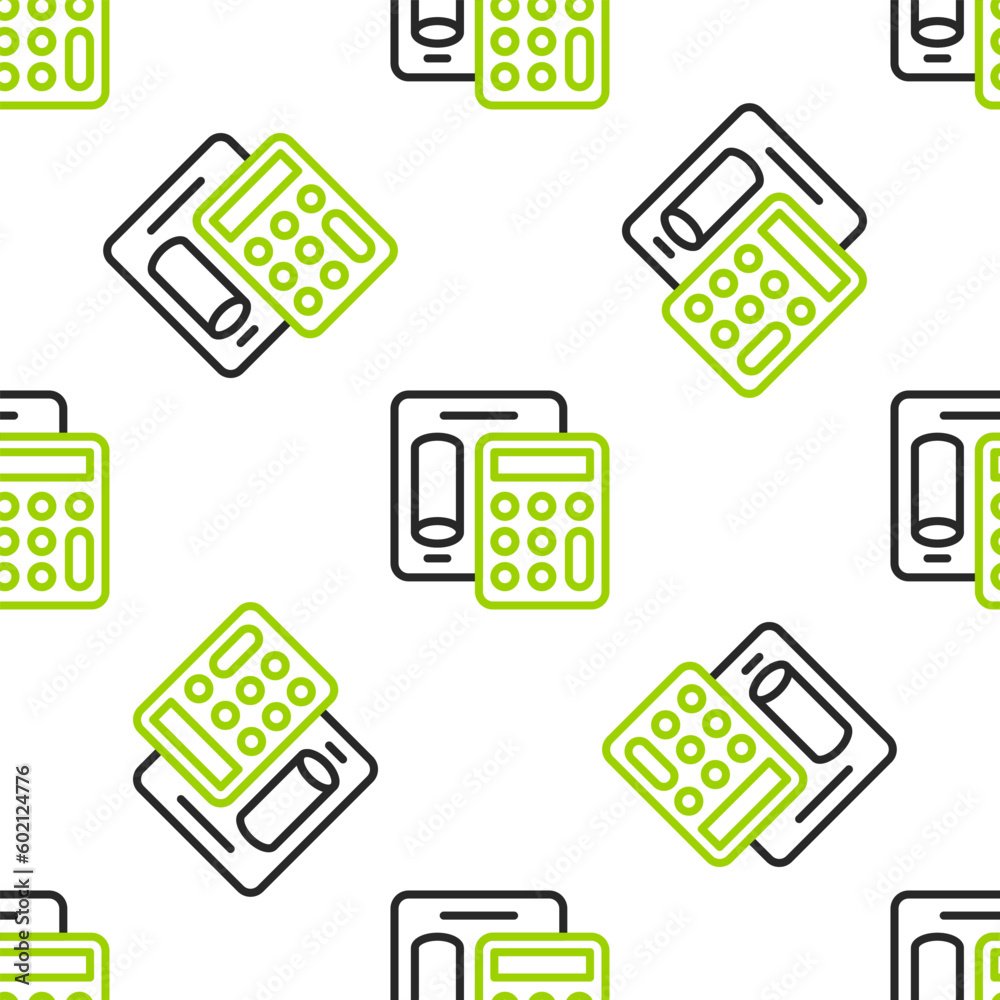 Line Calculator icon isolated seamless pattern on white background. Accounting symbol. Business calculations mathematics education and finance. Vector Line Calculator icon isolated seamless pattern on white background. Accounting symbol. Business calculations mathematics education and finance. Vector