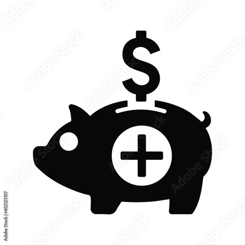 Save money, piggy bank icon.