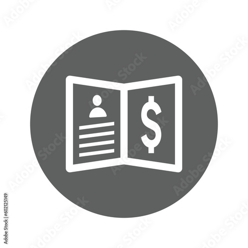 Account, bankbook icon.