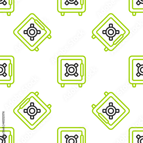 Line Radar icon isolated seamless pattern on white background. Search system. Satellite sign. Vector