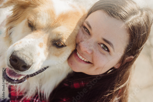 woman with dog