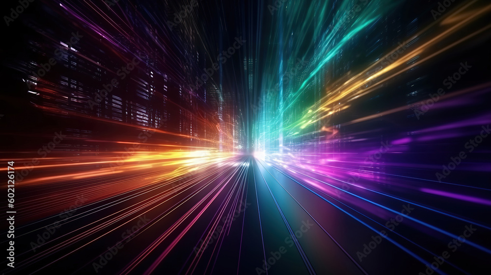 Colorful shiny lights background. Generative ai