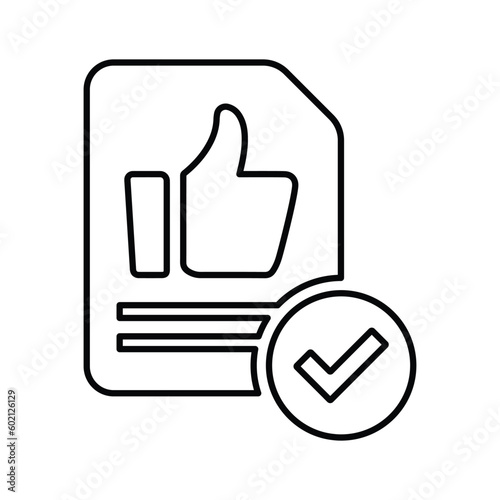 Acceptable, agreeable icon. Line, outline symbol.