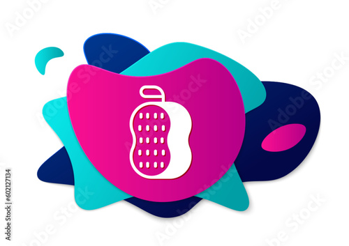 Color Washcloth icon isolated on white background. Bath house sauna washcloth sign. Item for pleasure and relaxing. Abstract banner with liquid shapes. Vector