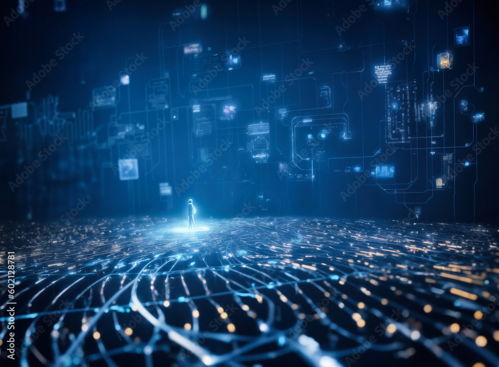 Obraz premium Abstract Technology Background of Futurism