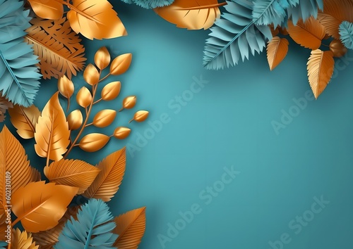 Autumn leaves background, generative ai