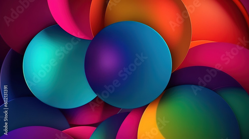 Abstract circle background, Bright color. Generative ai