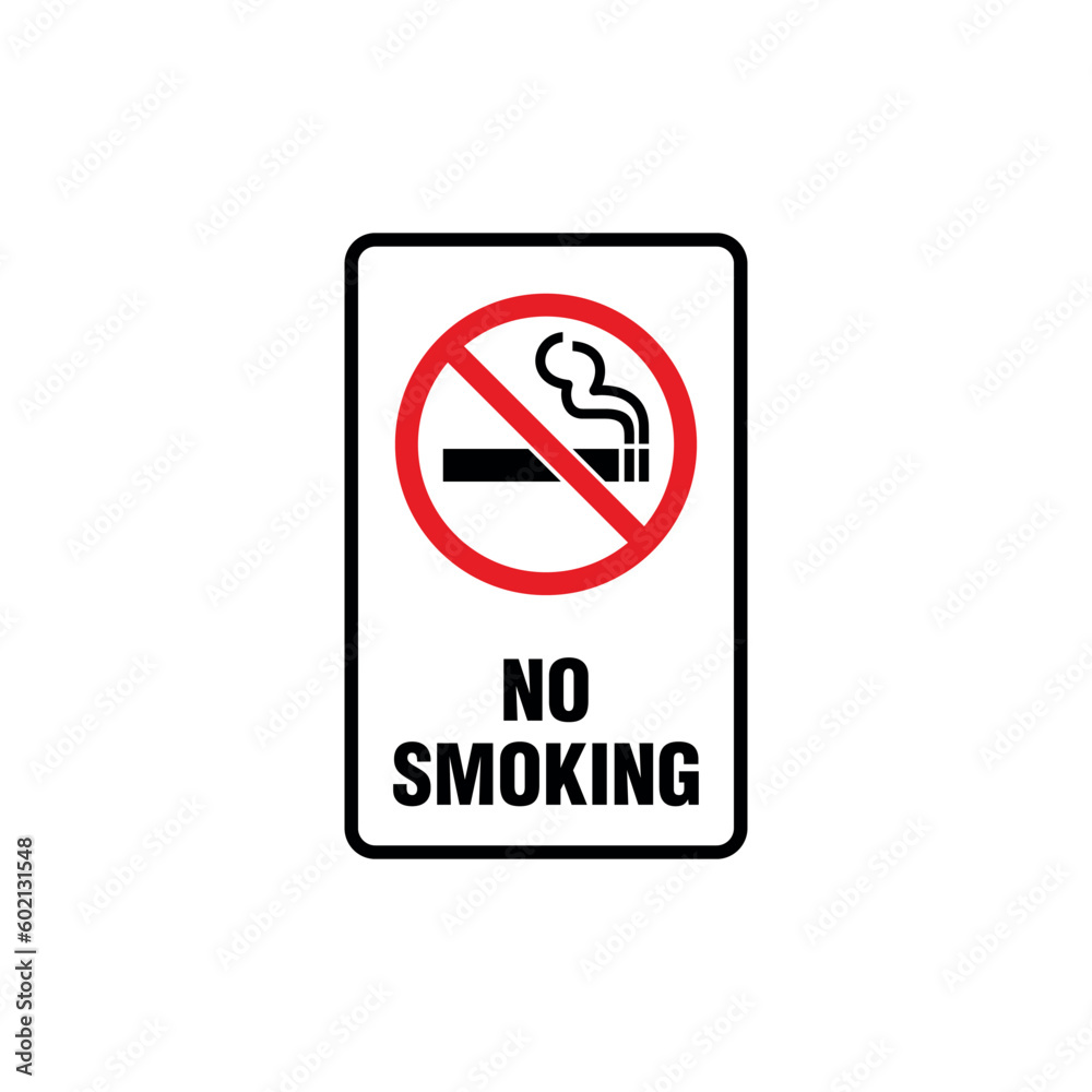 No Smoking Area Sign Placard Vector Template No Smoking Area Sign Placard Vector Template