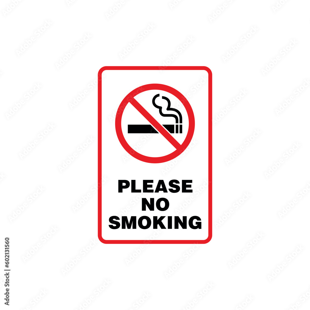 No Smoking Area Sign Placard Vector Template No Smoking Area Sign Placard Vector Template