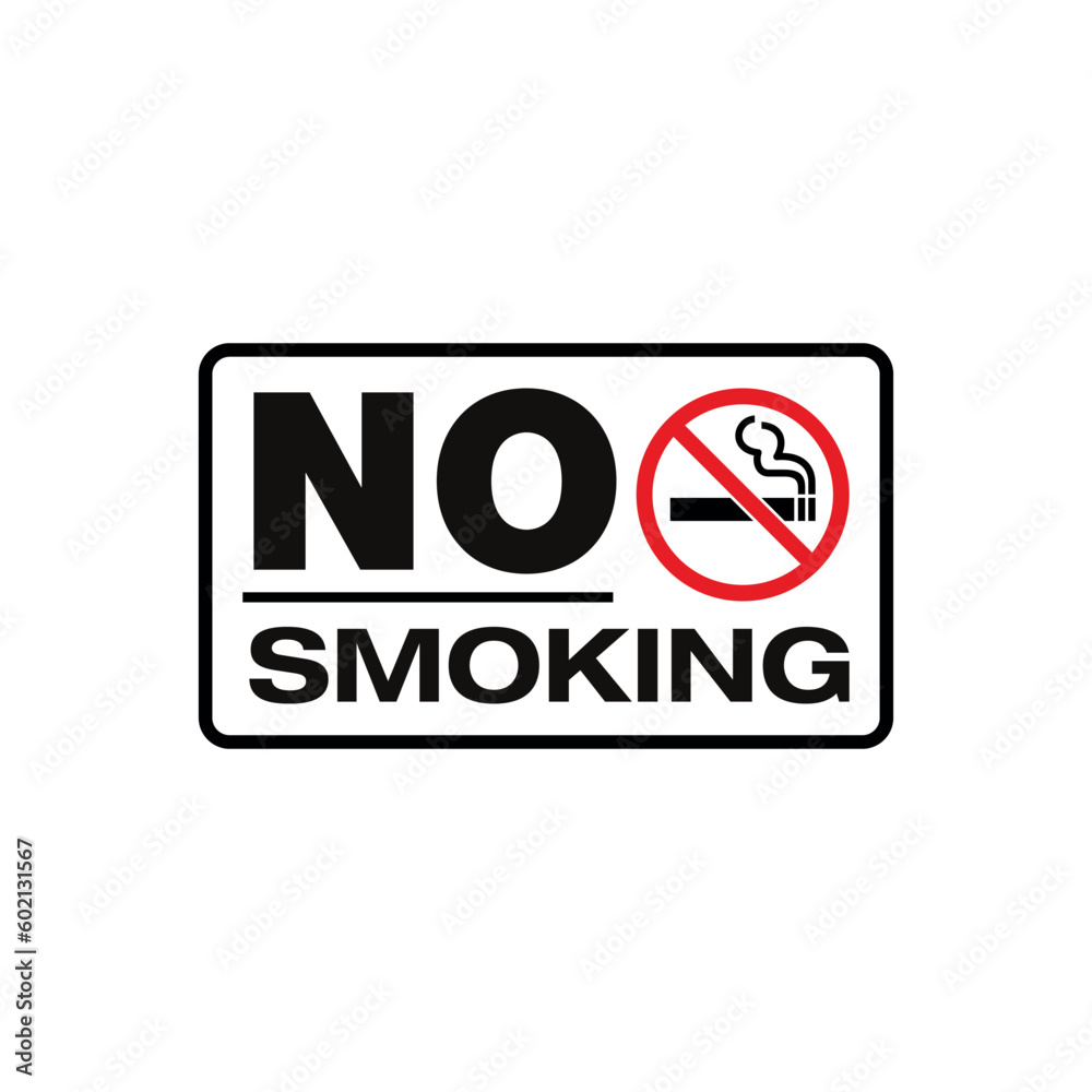No Smoking Area Sign Placard Vector Template No Smoking Area Sign Placard Vector Template