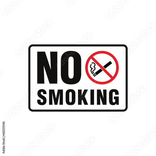 No Smoking Area Sign Placard Vector Template