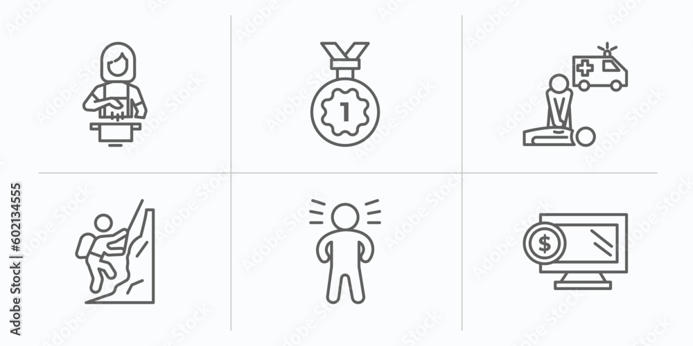 humans outline icons set. thin line icons such as woman cooking, first prize, cpr, mountain climb, proud pose, online business vector. humans outline icons set. thin line icons such as woman cooking, first prize, cpr, mountain climb, proud pose, online business vector.