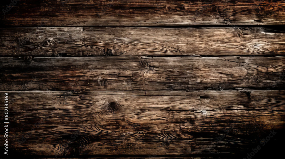 Old brown wood wall background. Dark wood brown retro wall, floor pattern nature plank board. Vintage antique old desk pattern background frame. Wooden timber tree hardwood. AI generated Old brown wood wall background. Dark wood brown retro wall, floor pattern nature plank board. Vintage antique old desk pattern background frame. Wooden timber tree hardwood. AI generated