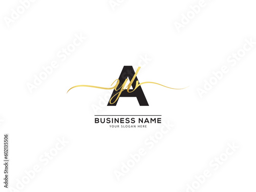 Simple Signature Ayb Logo Letter, Typography yab yab Alphabet Letter Logo Image Design photo