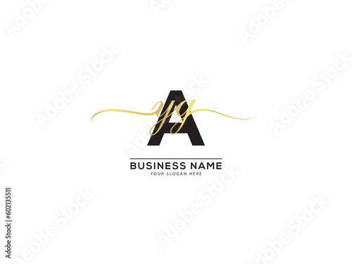 Simple Signature AyG Logo Letter, Typography yag yag Alphabet Letter Logo Image Design photo