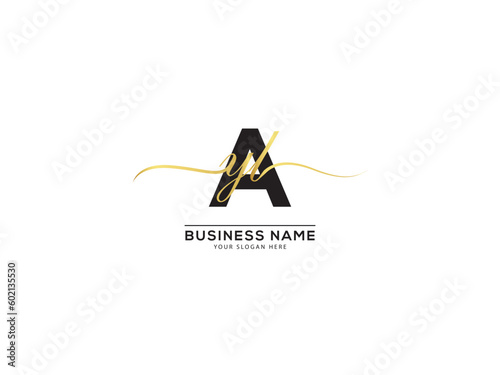 Simple Signature AyL Logo Letter, Typography yal yal Alphabet Letter Logo Image Design photo