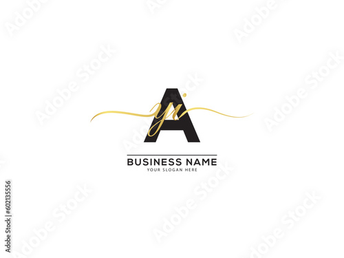 Simple Signature AyI Logo Letter, Typography yai yai Alphabet Letter Logo Image Design photo