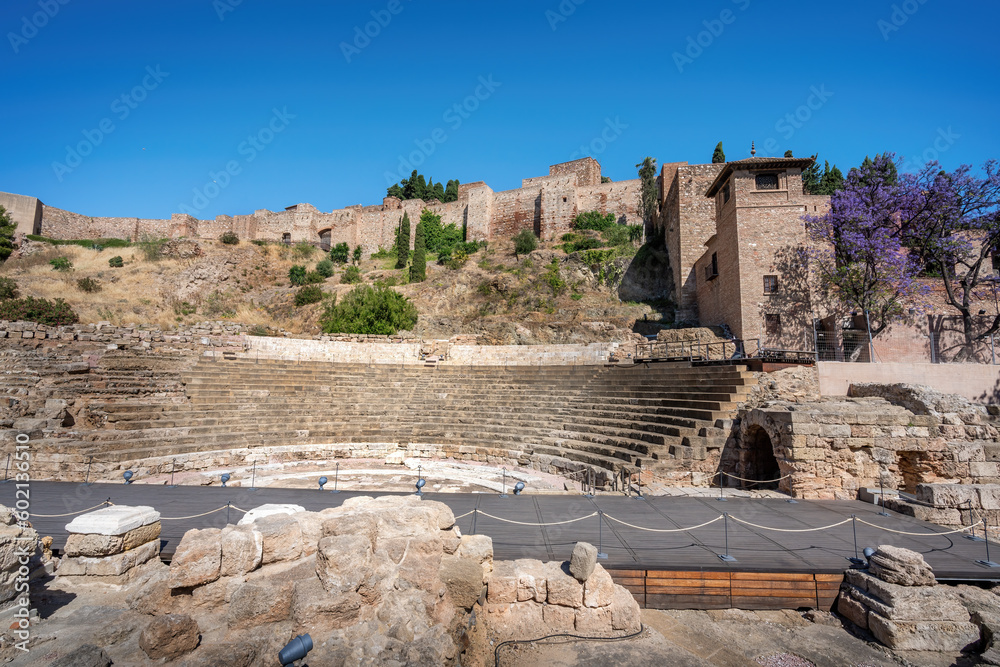 Malaga Roman Theatre Ruins and Alcazaba Fortress - Malaga, Andalusia, Spain
