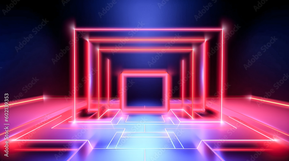 An abstract and colorful neon background was created with red and blue gradients - generative ai. An abstract and colorful neon background was created with red and blue gradients - generative ai.