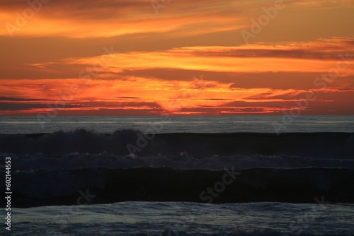 Εκτύπωση καμβά coucher de soleil sur l'ocean - le Porge - gironde