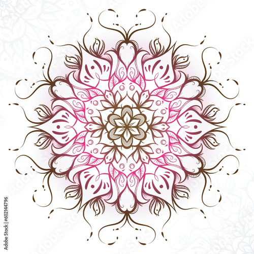 Vector drawing of abstract background abstract mandala flower. Gradient colorful ornaments