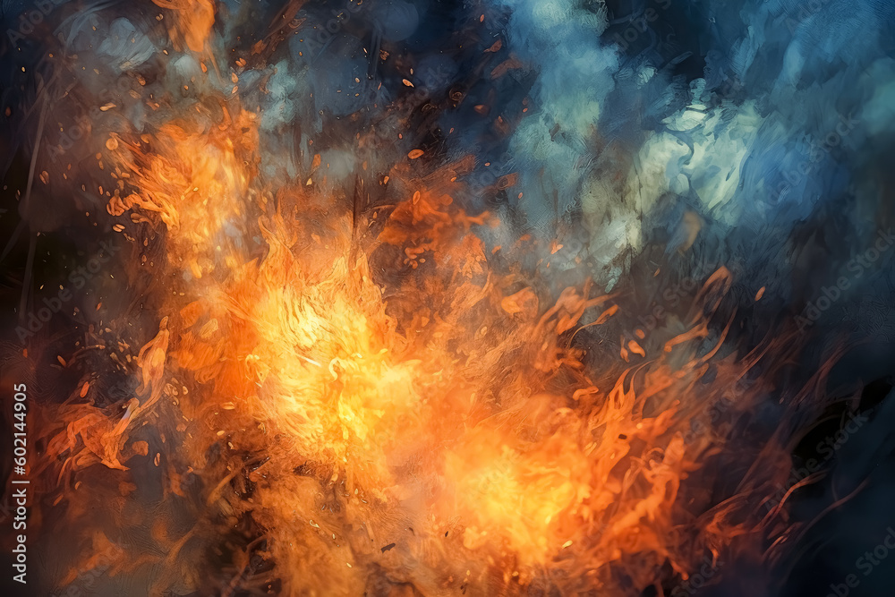 Fire burning in a black background, flames wallpaper. Generative Ai. Fire burning in a black background, flames wallpaper. Generative Ai.