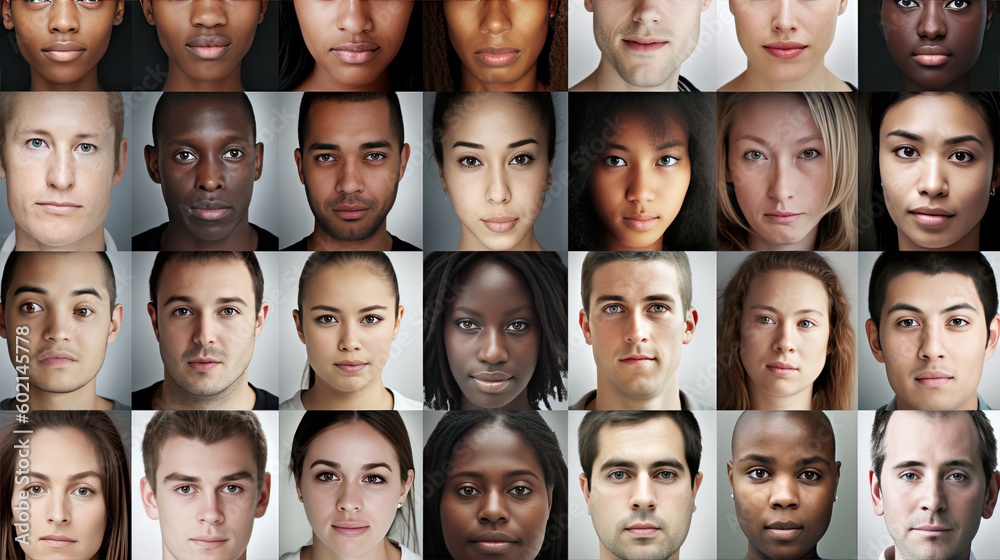 human faces of different races