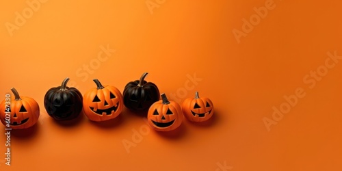 Orange Spooky Halloween background. Illustration AI Generative.