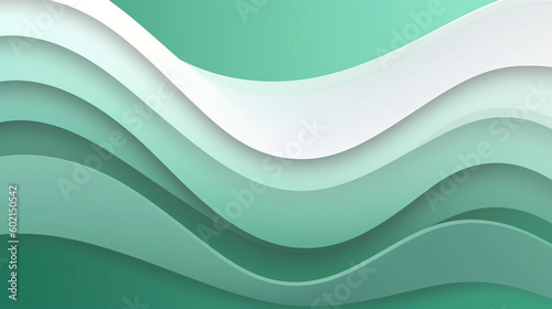 white and green irregular organic rounded waves geometric pattern background template