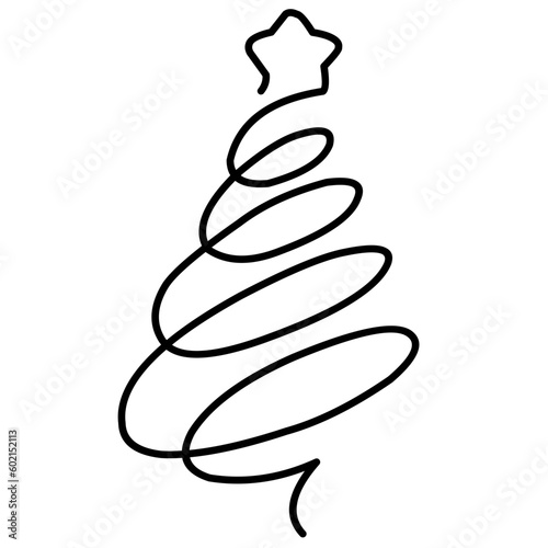 One Line Christmas Tree Drawing