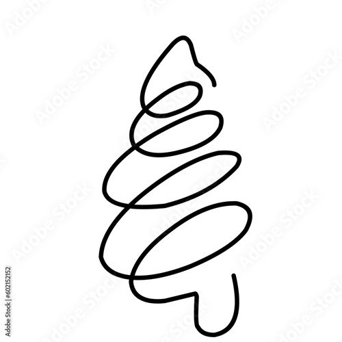 One Line Christmas Tree Drawing