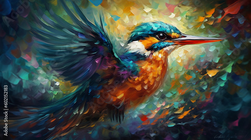 Swooping kingfisher watercolor © HY