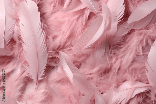 Closeup light pink feathers