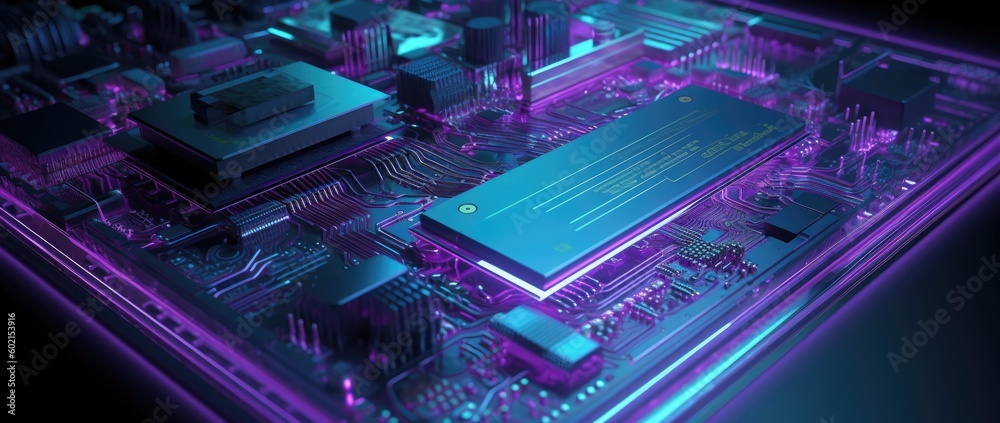 Modern electronics with computer circuit - generative ai