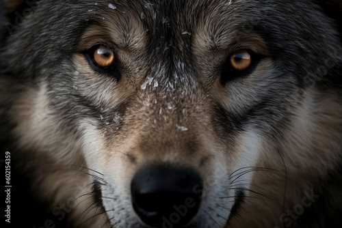 grey wolf portrait. Generative AI. © D