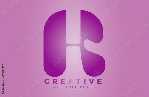 Fototapeta Logo H, elegant tagline, fashion minimalist logo