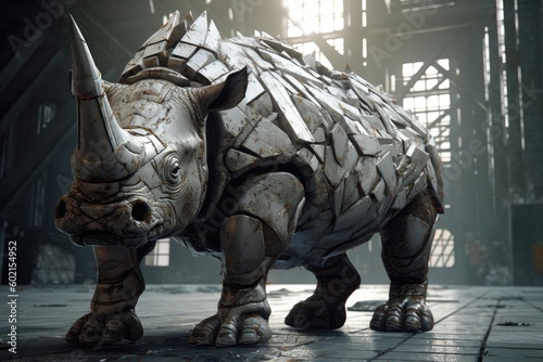 Rhino 3D futuristic business concept. Generative AI