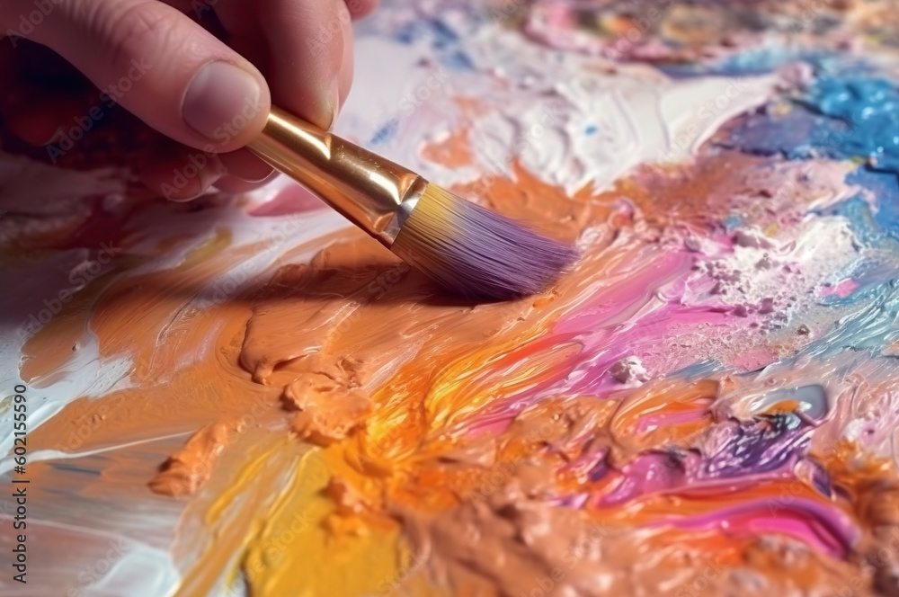 Oil paint strokes, abstraction. Generative AI Oil paint strokes, abstraction. Generative AI