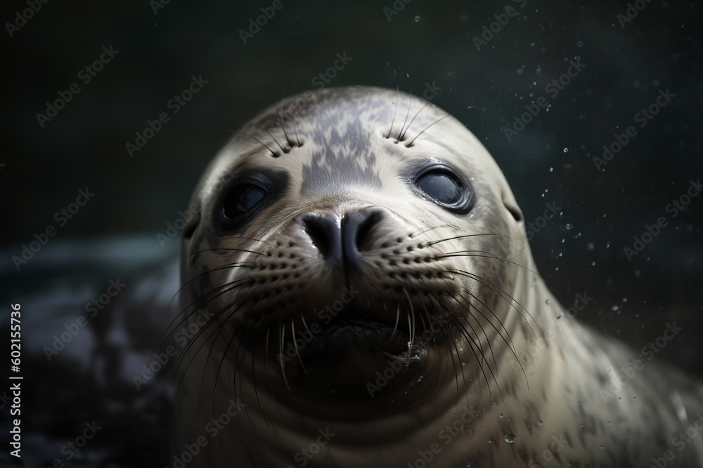 illustration, smiles like a baby seal, ai generative.