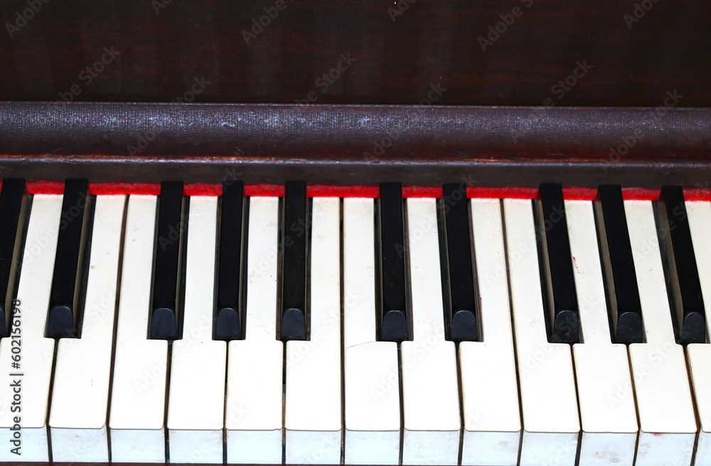 Close up shot of piano keyboard Close up shot of piano keyboard