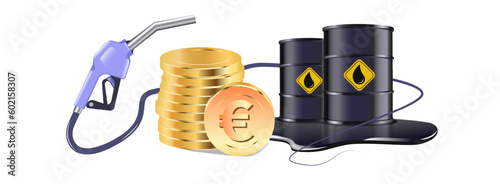 Fuel price hike euro illustration. Petrol and diesel price rise up. Fueling speculation vector. commodity trading and tax on oil. fuel price growth. euro symbol. euro icon. petroleum increase. 