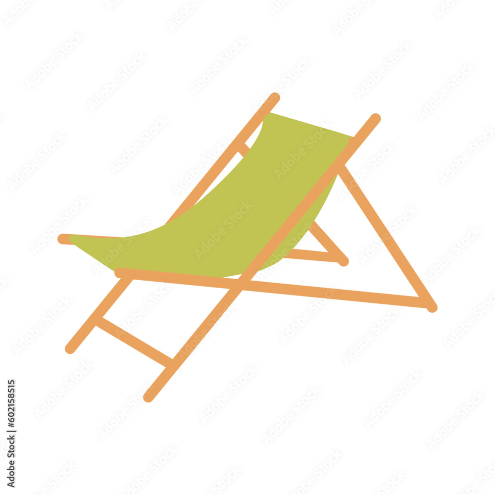 Deck chair design vector flat isolated illustration Deck chair design vector flat isolated illustration